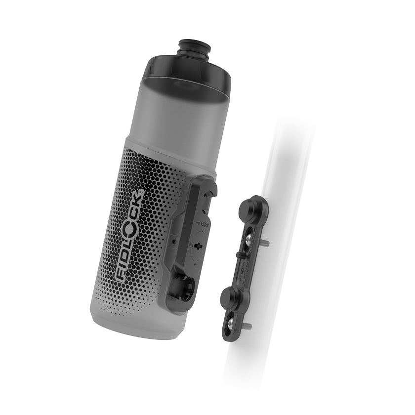 NEW TWIST SET bottle 600 + bike base / transparent black